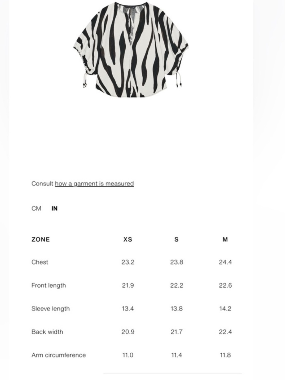 Zara ZW Round Neck Blouse w V-Neck Short Puff Sleeves Animal Zebra Print NWT M - Picture 9 of 11